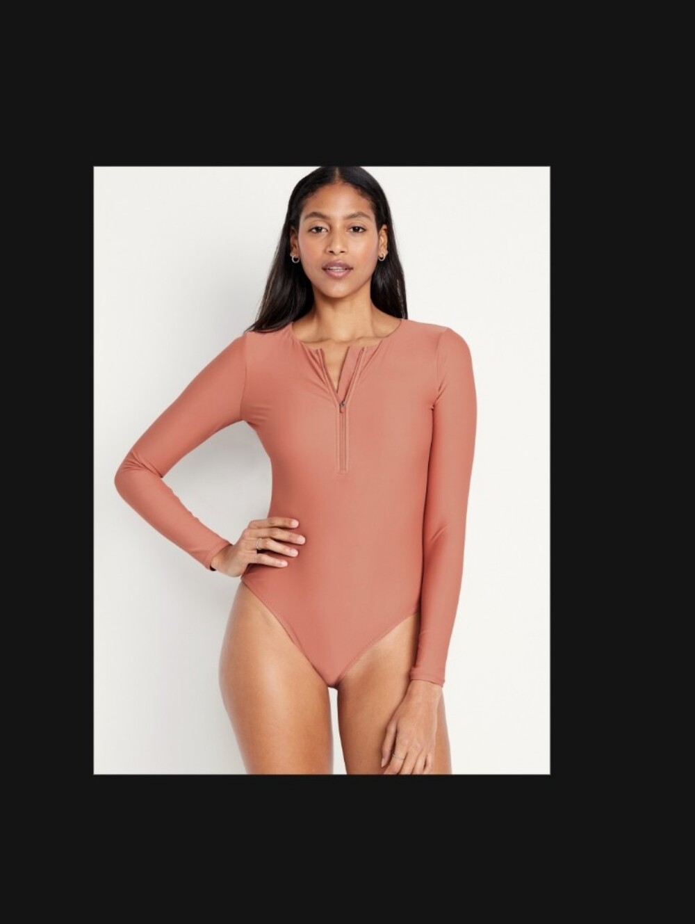 3x Old Navy Amberlong Sleeve Rashguard Zip Swim Suit Nwot